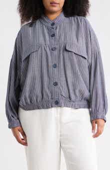 MAX STUDIO Stripe Button Front Jacket