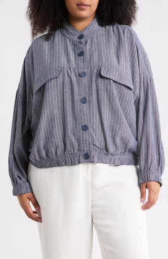 MAX STUDIO Stripe Button Front Jacket