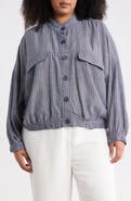 MAX STUDIO Stripe Button Front Jacket