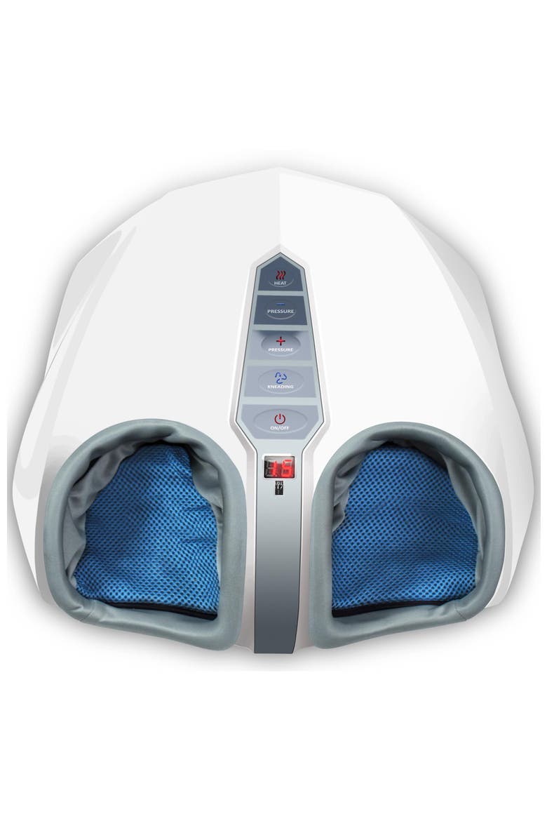 Shiatsu Foot Massager with Deep Kneading and Heat in White, Main, color, White