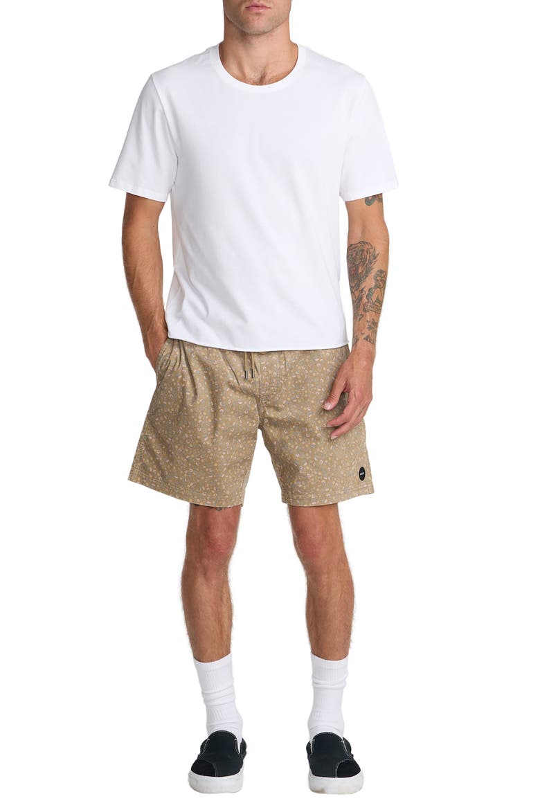Escape Elastic Cord II Floral Corduroy Shorts, Alternate, color, COYOTE
