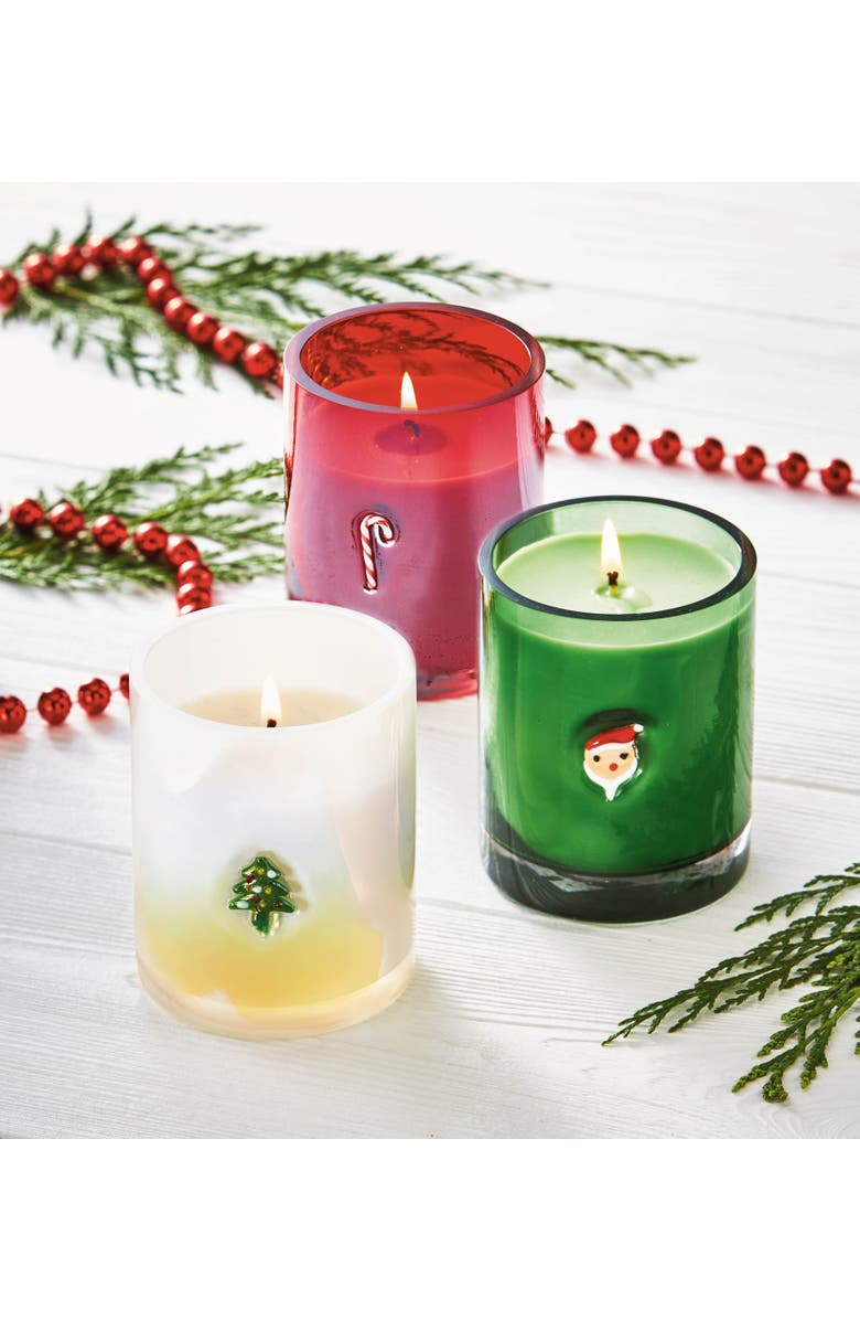 tag Santa Scented Candle Jar Perfect Holiday Decor 32 Hour Burn, Alternate, color, Green