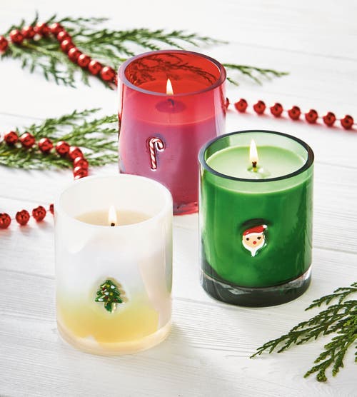 Tag Santa Scented Candle Jar Perfect Holiday Decor 32 Hour Burn In Green
