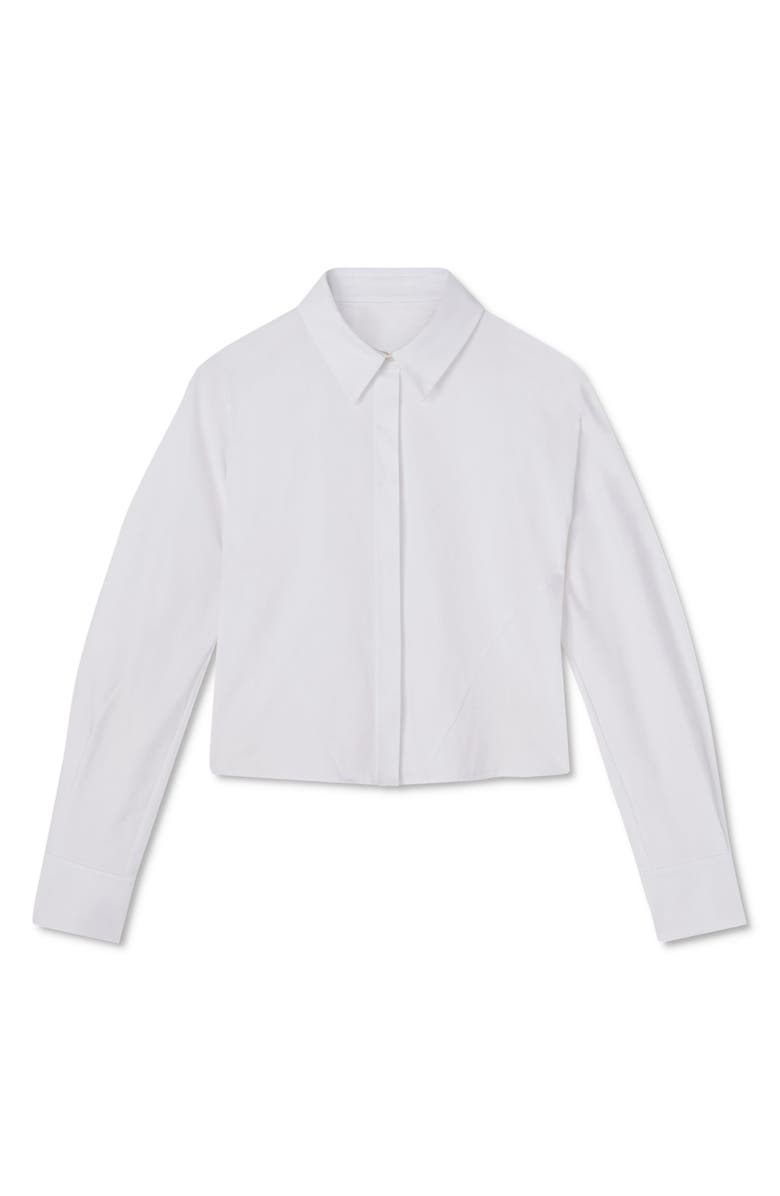 LK Bennett Liz Cotton Crop Button-Up Shirt, Alternate, color, White