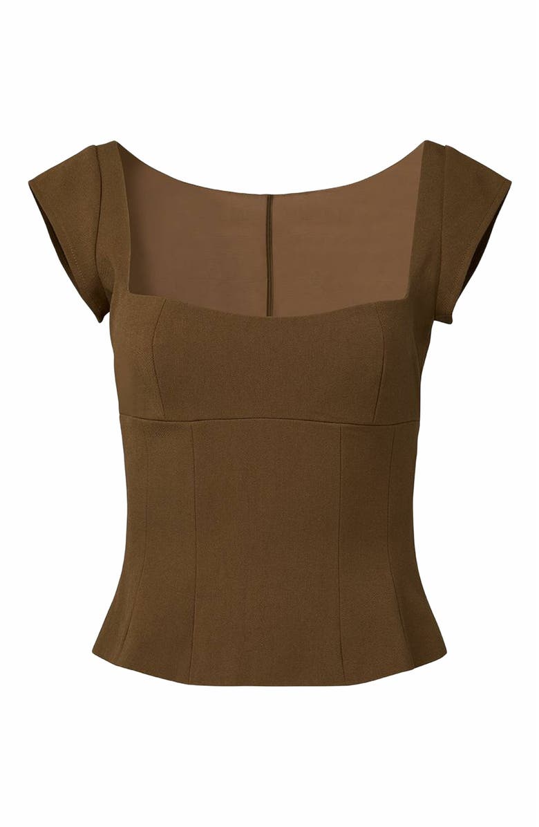 WeWoreWhat Cap Sleeve Corset Top, Main, color, 