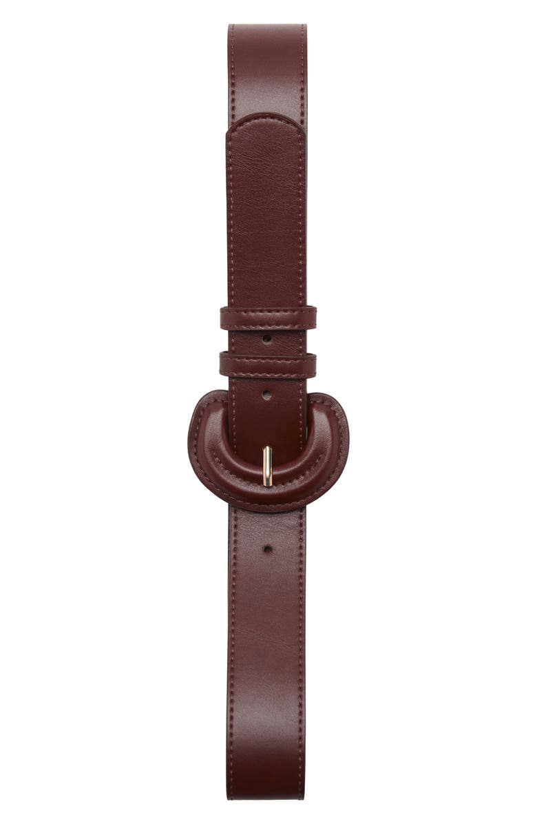 MANGO Oval Buckle Faux Leather Belt, Alternate, color, 