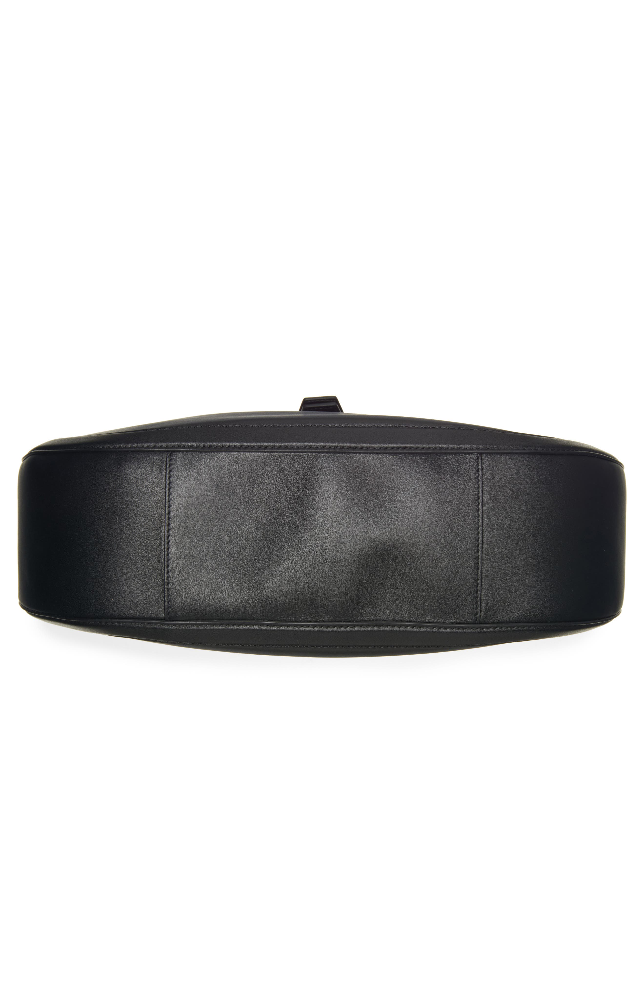 McQueen T-Bar Leather Shoulder Bag, Alternate, color, Black/ Silver