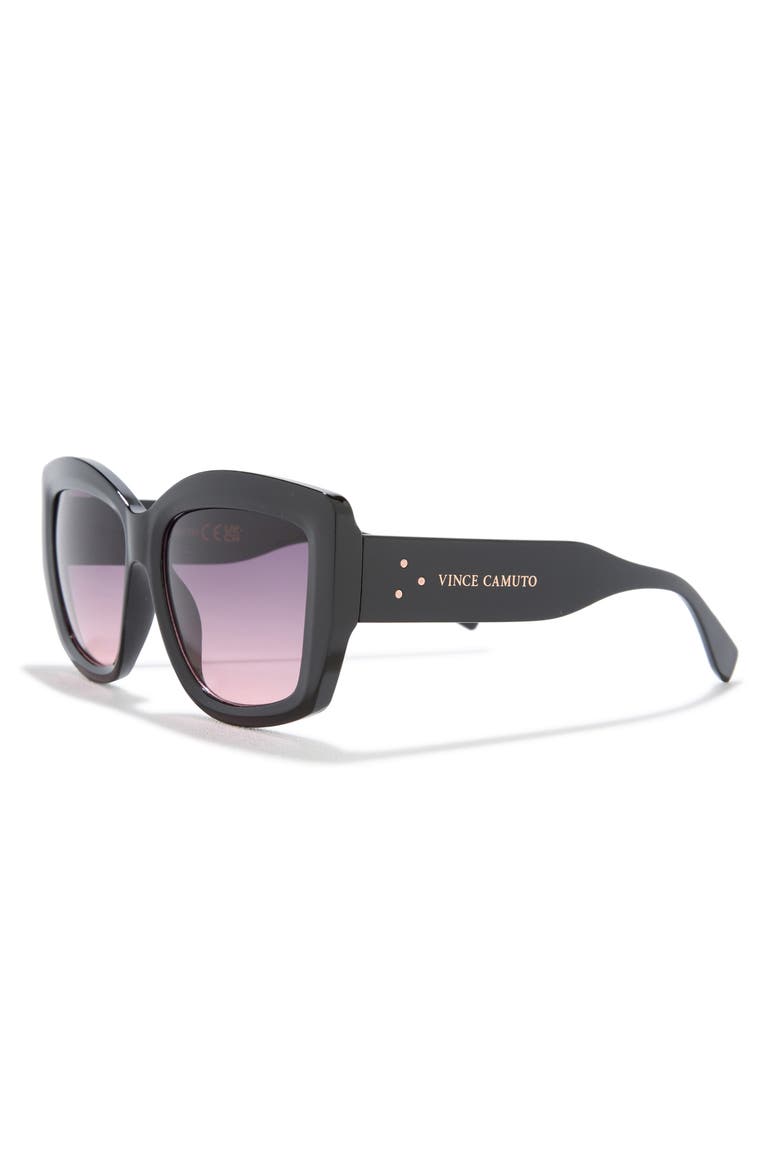 68mm Gradient Square Sunglasses, Alternate, color, BLACK