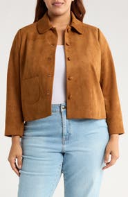 Gemma + Jane Faux Suede Shirt Jacket