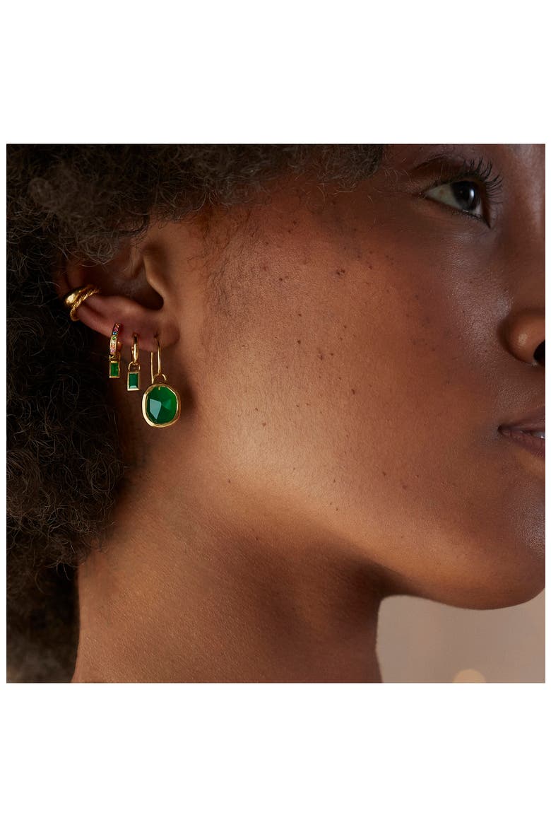 MV Siren™ Stone Wire Earrings, Alternate, color, GOLD/ GREEN ONYX