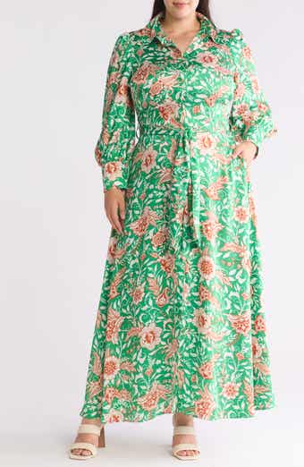 BY DESIGN Haiti Long Sleeve Maxi Shirtdress