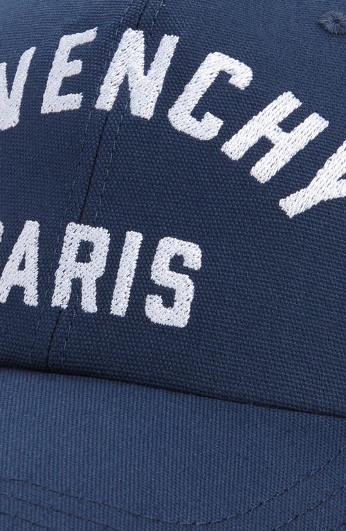Givenchy Embroidered Cap With Curved Brim And Metal Buckle In Navy