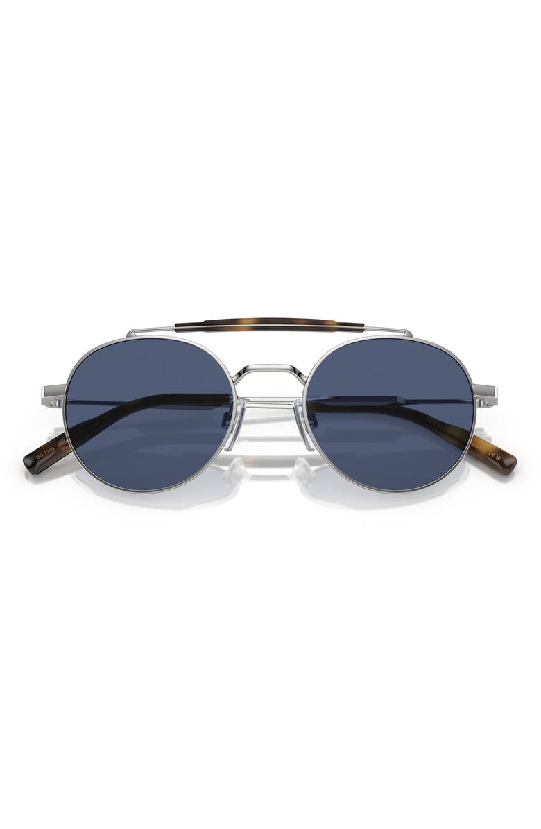 Dolce&Gabbana 51mm Round Sunglasses, Alternate, color, Silver