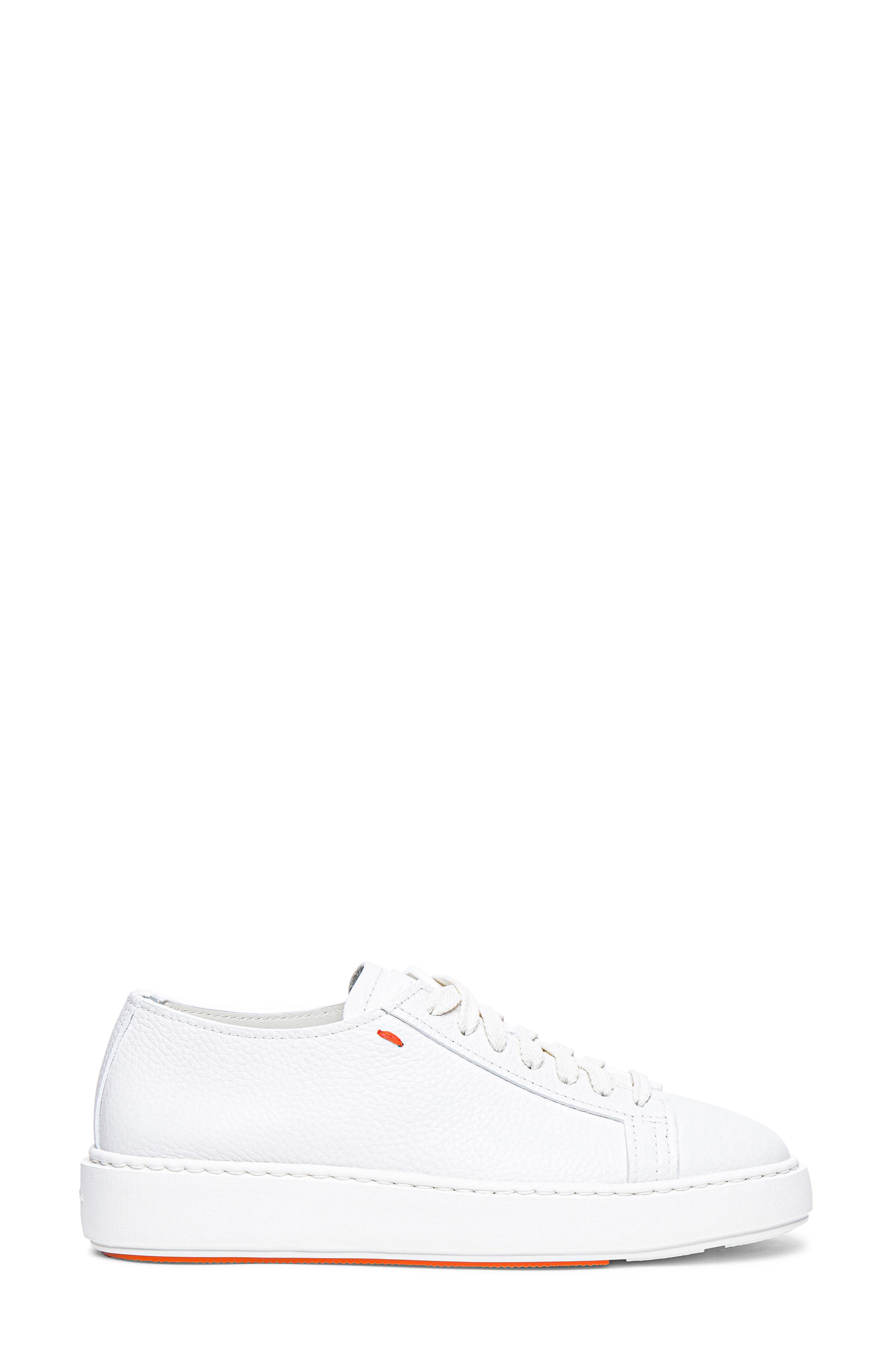 Women's Anginal White Tumbled Leather Sneaker, Alternate, color, WHITE