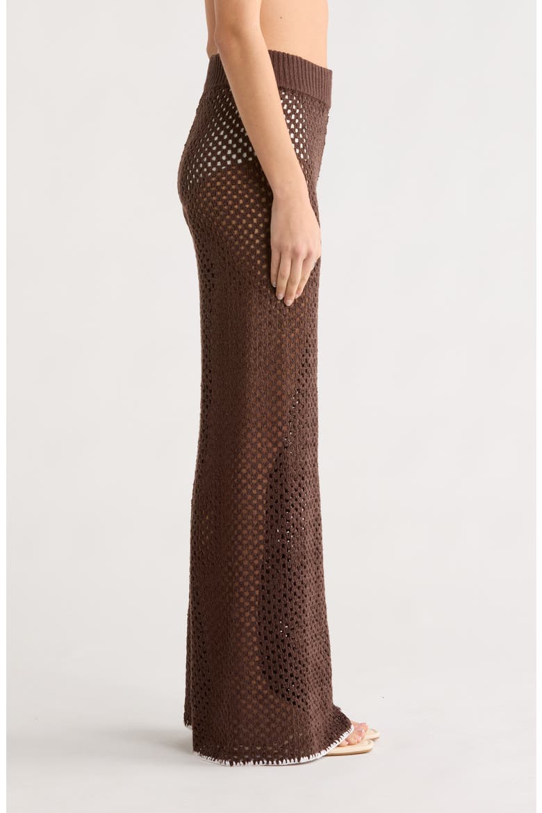Metallic Open Stitch Cover-Up Pants, Alternate, color, BROWN
