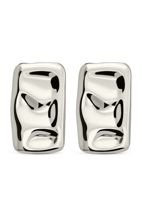 Sterling Forever Monet Molten Bar Stud Earrings In Silver