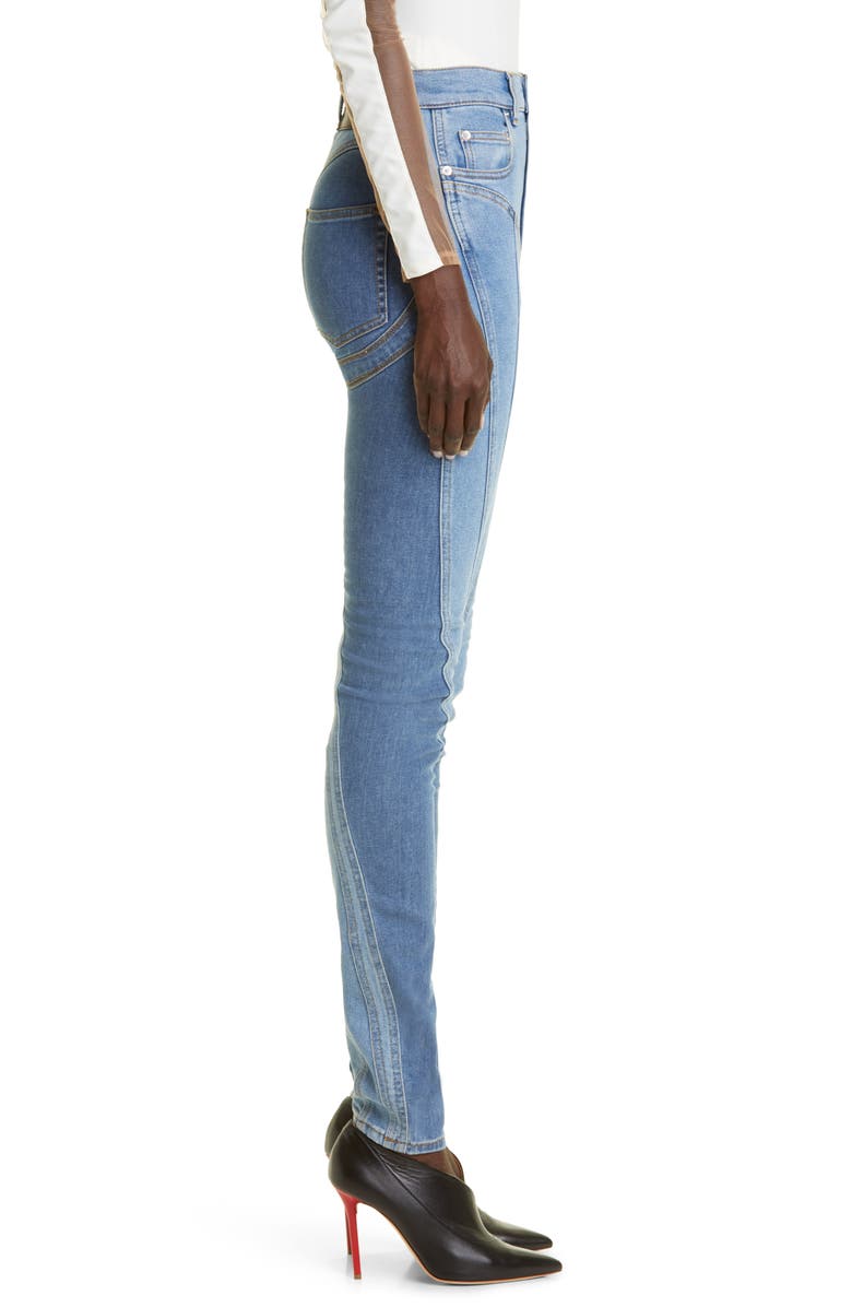 MUGLER Spiral Seam Skinny Jeans, Alternate, color,