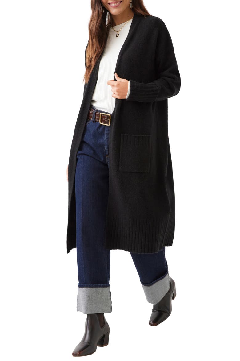 Long Cardigan, Alternate, color, BLACK