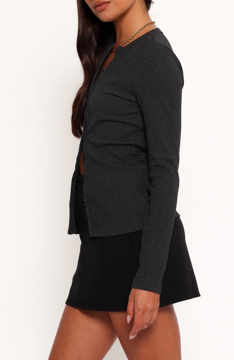 Petal & Pup Jessa Knit Button-Up Shirt, Alternate, color, Charcoal