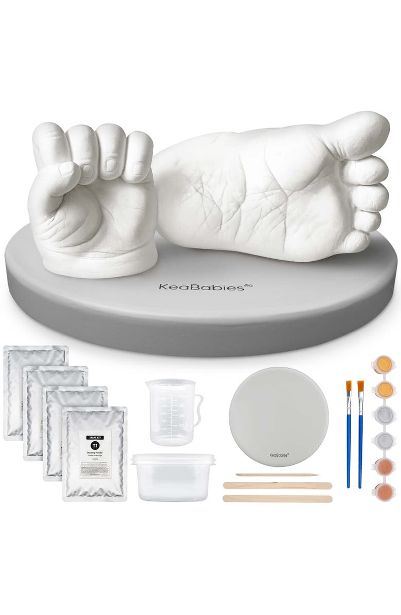 KeaBabies Reve Round Baby Casting Kit for Hand and Foot, Main, color, Cloud Gray