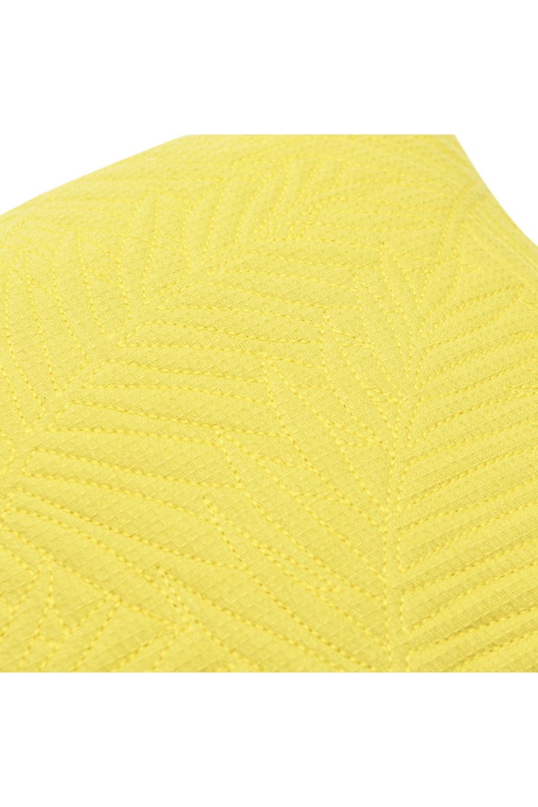 Cotton Pillow with Quilted Fern Frond Pattern, Alternate, color, Green