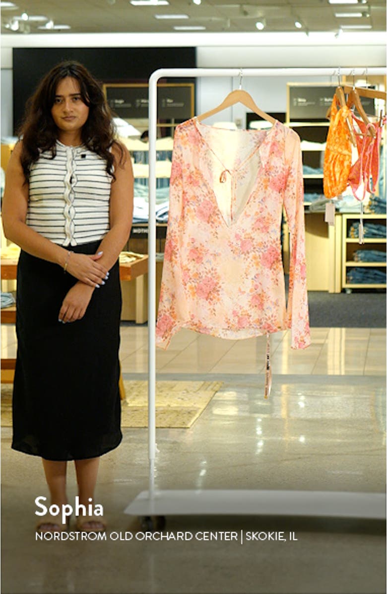 Oceana-A Sheer Long Sleeve Cover-Up Minidress, sales video thumbnail