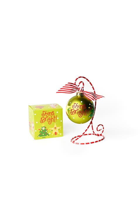 Holiday Play Glass Ornament with Red And White Stand