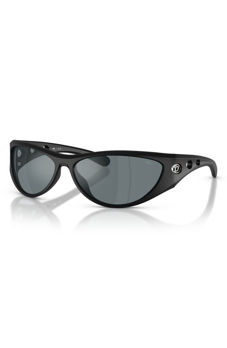 DIESEL<sup>®</sup> 63mm Oversize Cat Eye Sunglasses, Alternate, color, Matte Black/ Black Mirror