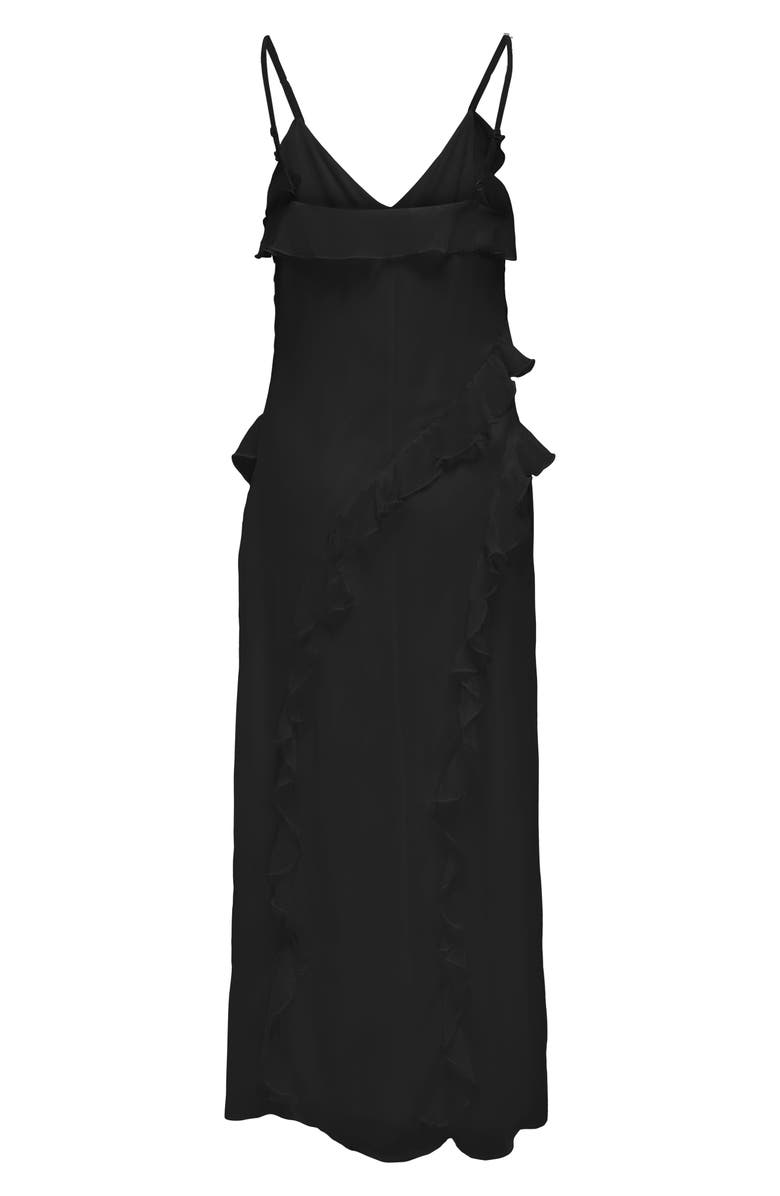 Only Onlmiriam Life Sleeveless Ruffle Maxi Dress, Alternate, color, Black