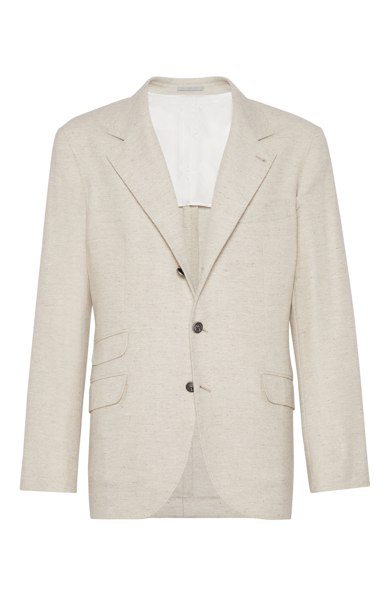 Brunello Cucinelli Wool, silk and linen blazer, Main, color, 