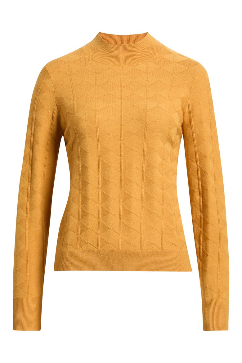 Pattern Mock Neck Sweater, Alternate, color, AMBER