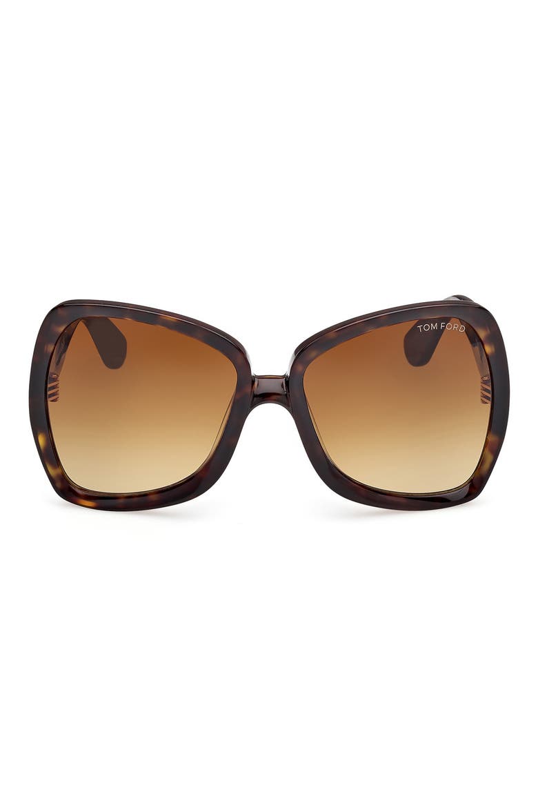Jerry 60mm Gradient Butterfly Sunglasses, Main, color, SHINY HAVANA ECO / BROWN