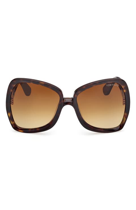 Jerry 60mm Gradient Butterfly Sunglasses
