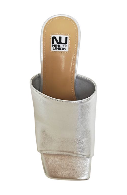 Ninety Union Florence Square Toe Mule In Silver