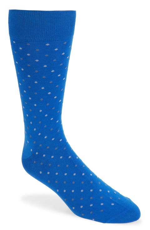 Needham Dot Pattern Tall Cotton Blend Dress Socks