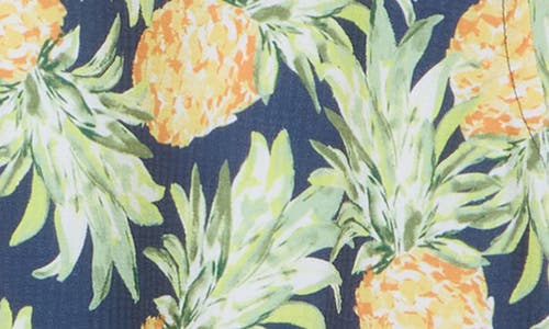 Greg Norman Pineapple Print Short Sleeve Seersucker Button-up Golf Shirt