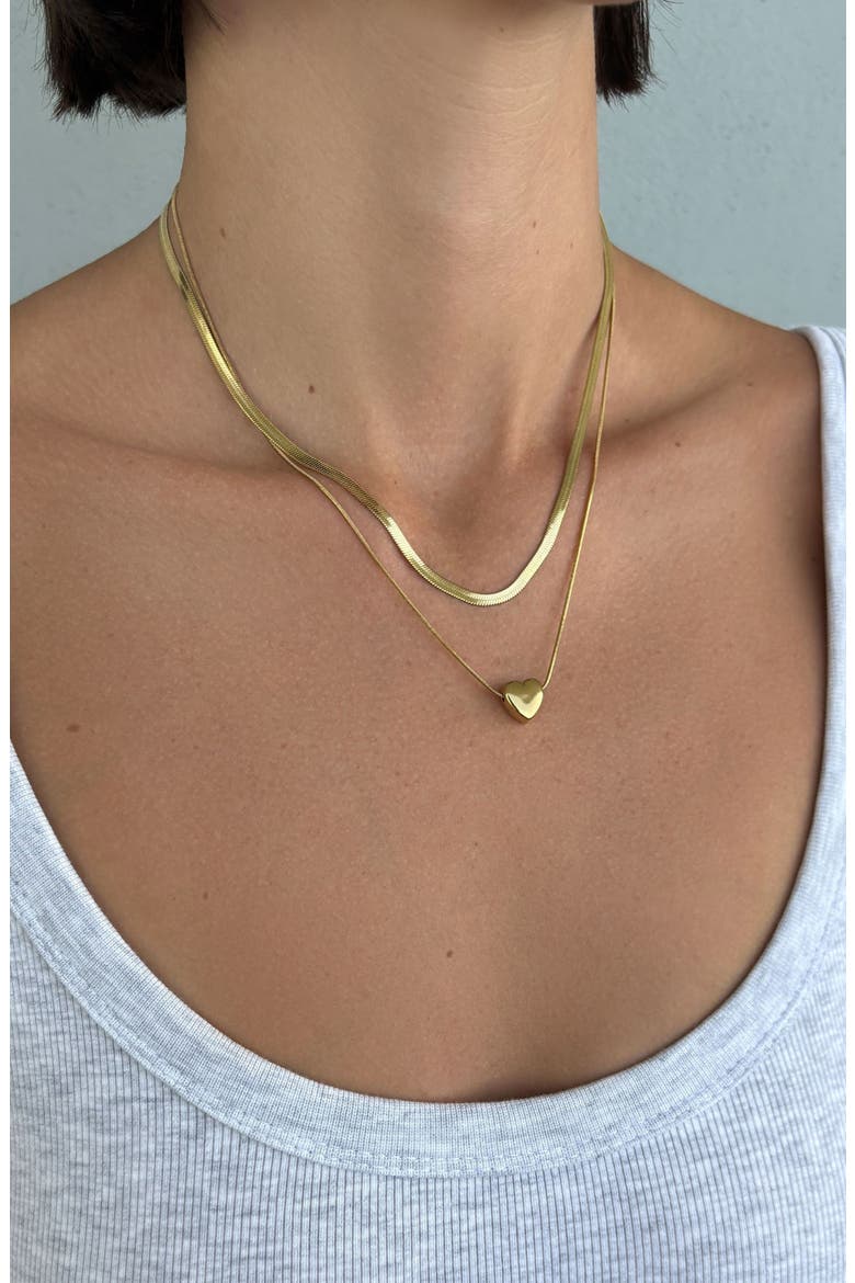 Set of 2 Necklaces, Alternate, color, GOLD