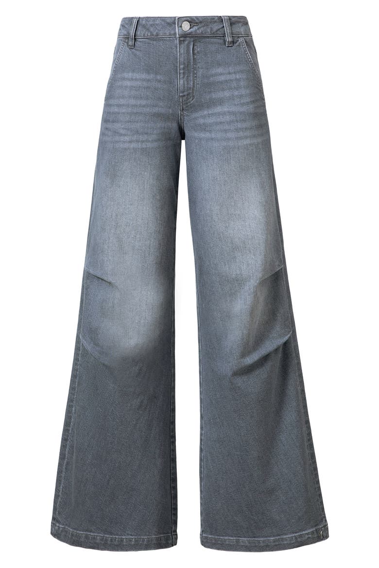 Slant Pocket Mid Rise Wide Leg Jeans, Alternate, color, GREY BLUE