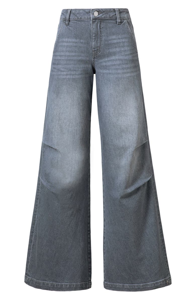 Bayeas Slant Pocket Mid Rise Wide Leg Jeans, Alternate, color, Grey Blue