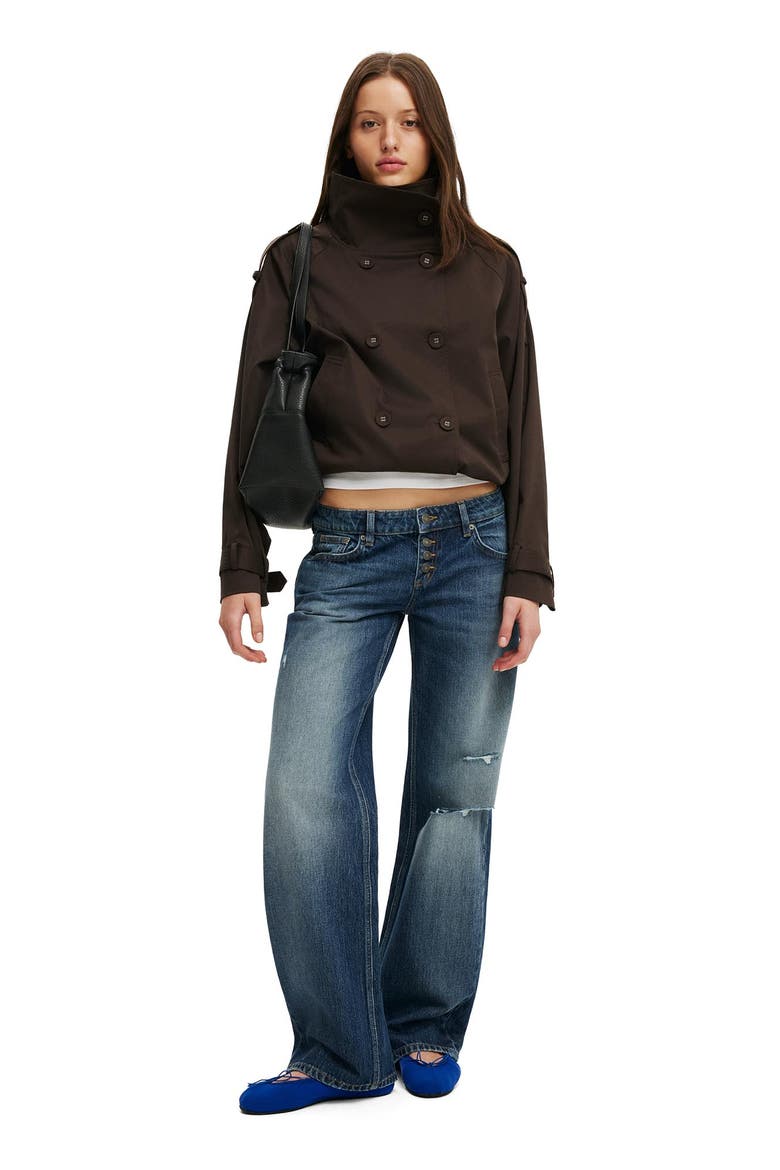 Women's Porter Cropped Trench, Alternate, color, Dark Oak