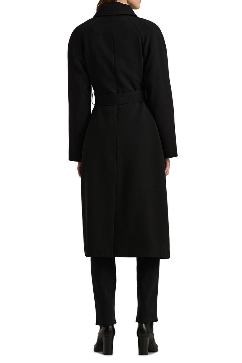 Crepe Belted Coat, Alternate, color, BLACK