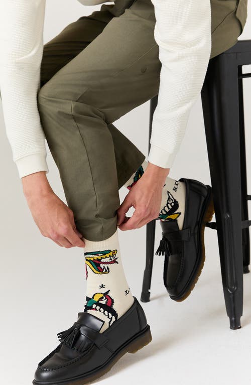 Stance Flash Cotton Blend Crew Socks In Neutral
