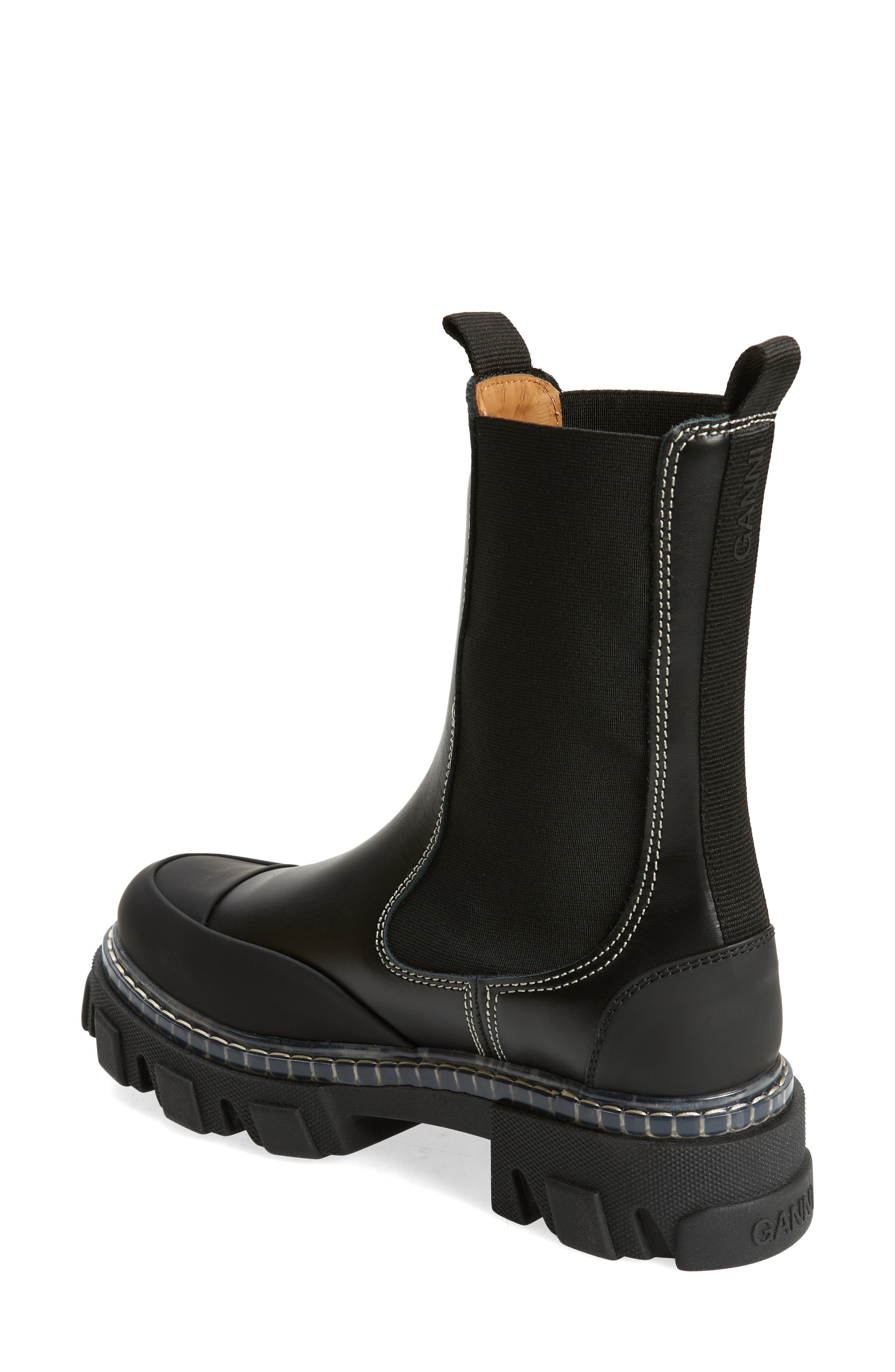 Ganni Cleated Mid Chelsea Boot, Alternate, color, 