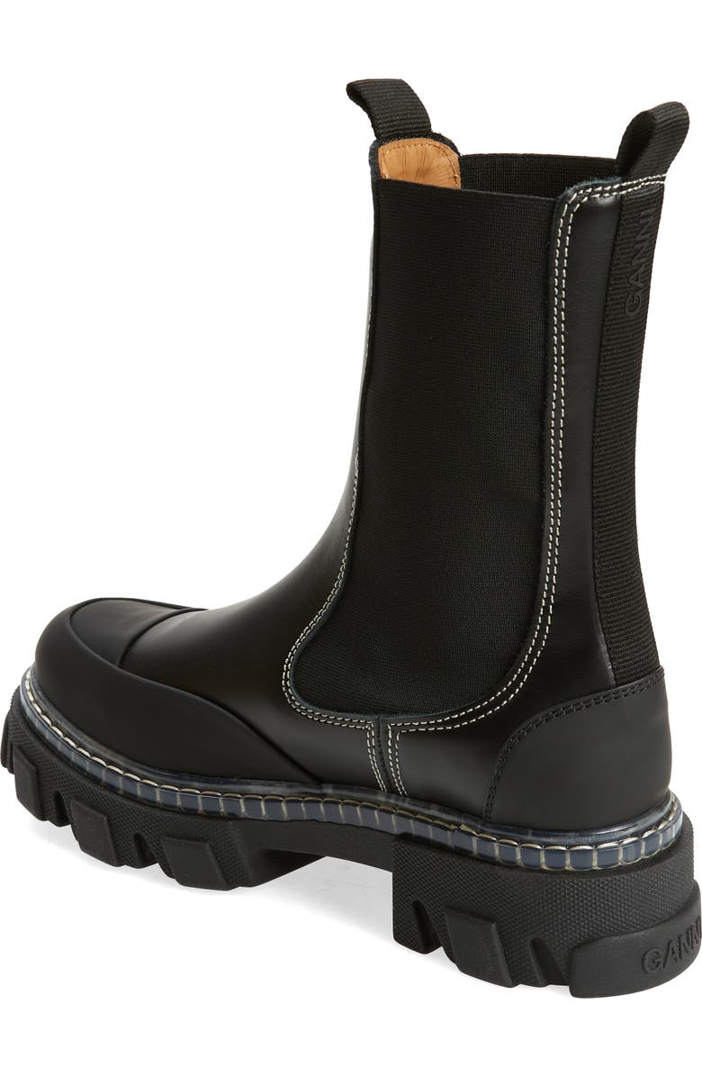 Ganni Cleated Mid Chelsea Boot, Alternate, color,