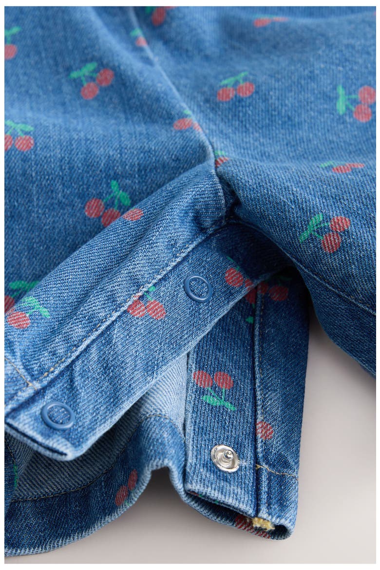 Kids' Cherry Denim Romper & T-Shirt Set, Alternate, color, BLUE