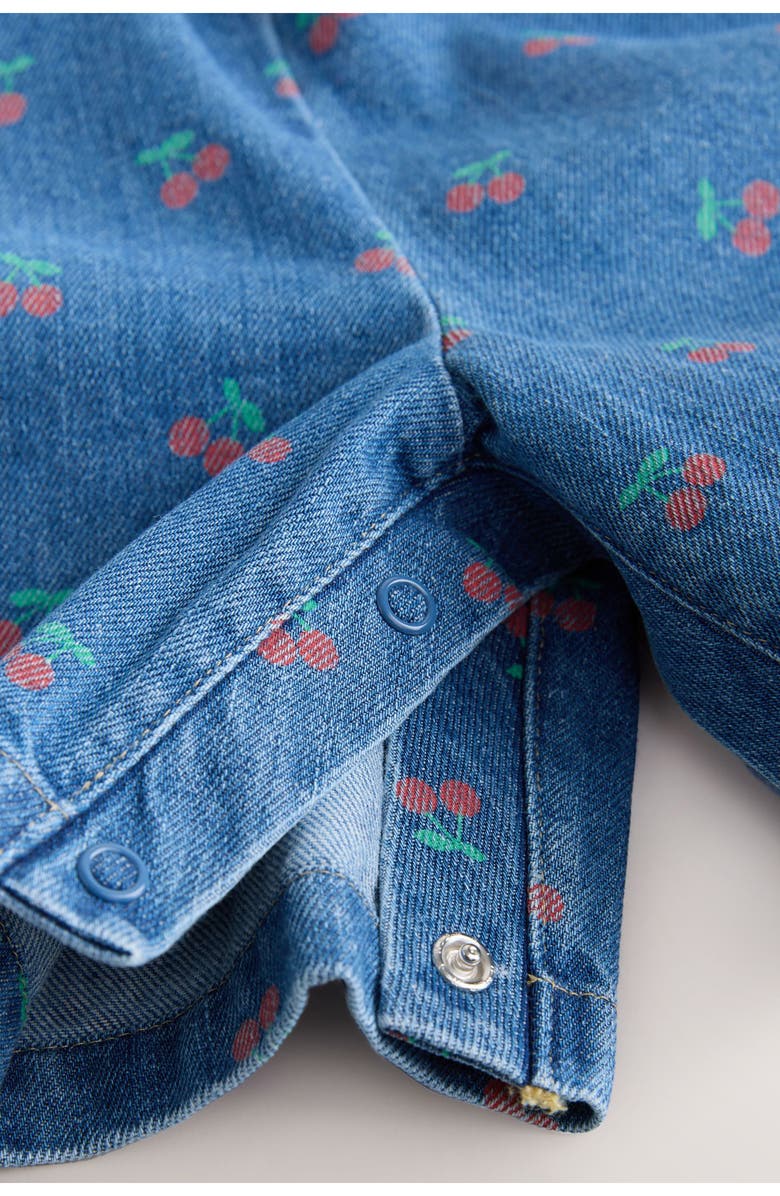 NEXT Kids' Cherry Denim Romper & T-Shirt Set, Alternate, color, Blue