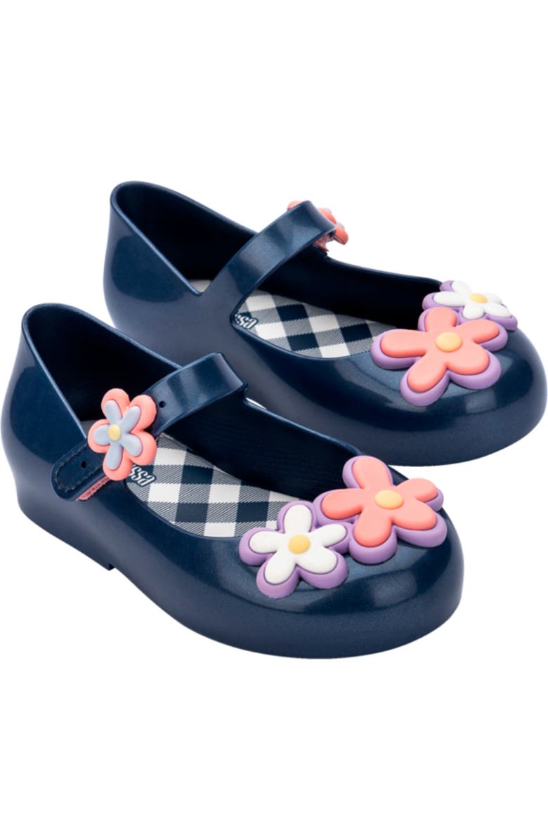 Mini Melissa Kids
Sweet Love Picnic Mary Jane Flat, Main, color, Metallic Blue
