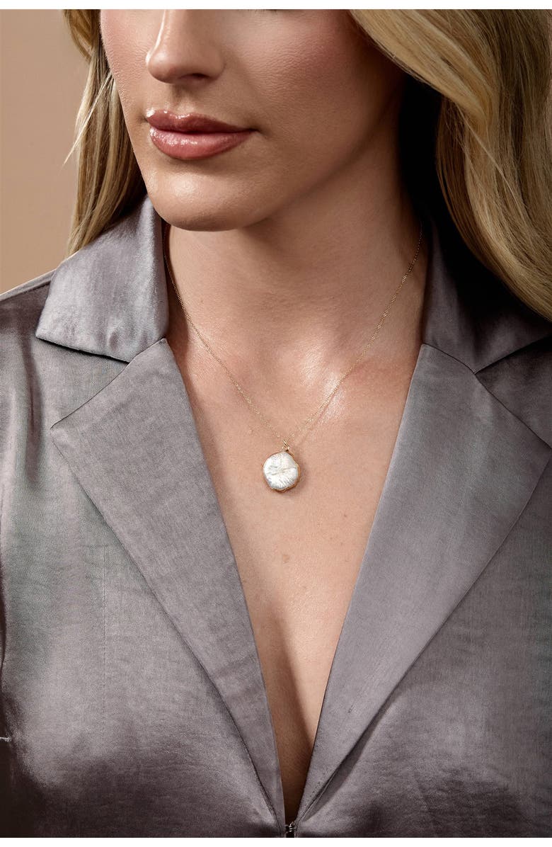 Set & Stones Annabelle Freshwater Pearl Pendant Necklace, Alternate, color, Gold