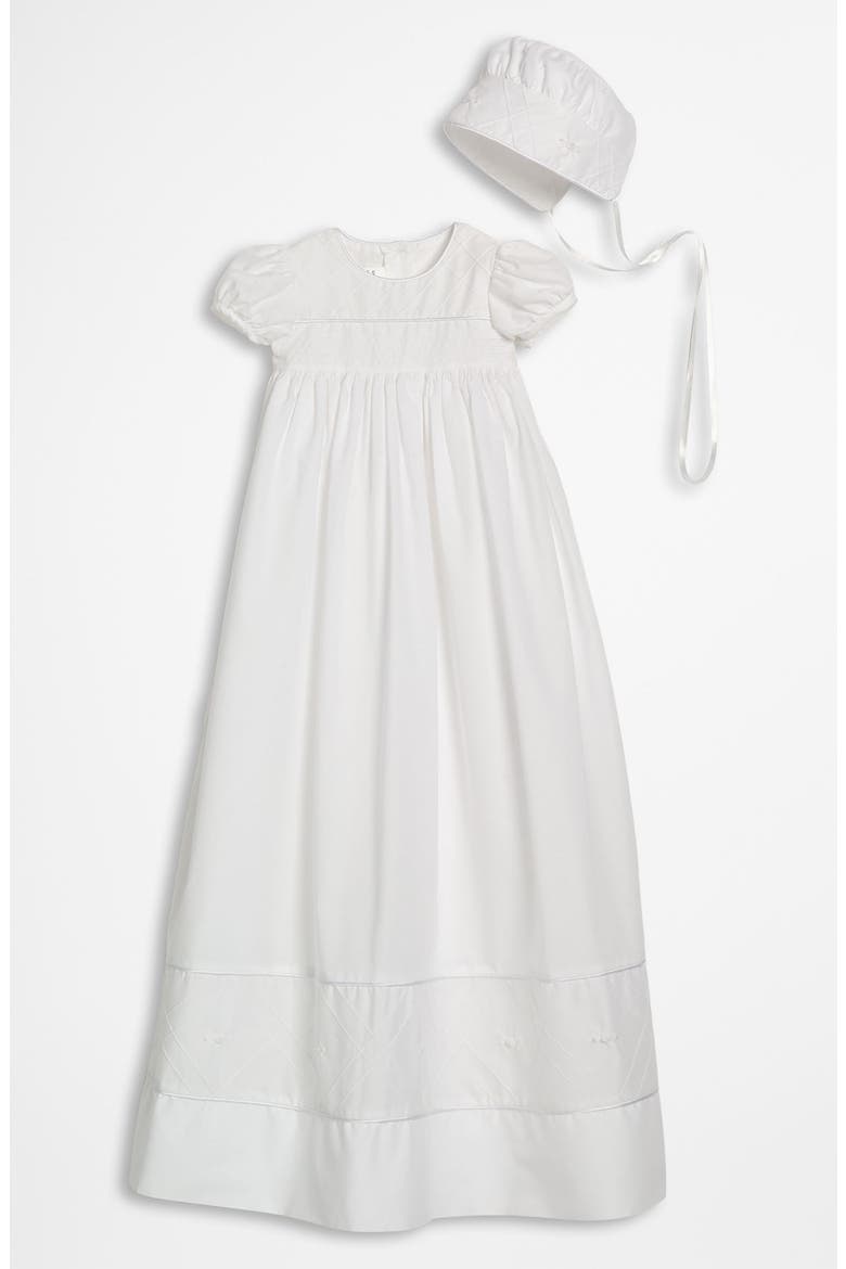 Gown & Bonnet, Main, color, WHITE