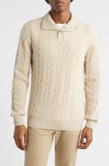 Aurélien Cable Merino Wool Half Placket Sweater